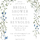 "In The Full Bloom" - Bridal Shower Invitations in Bluebell by Petra Kern - Detail