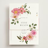 "Summer Fresh" - Bridal Shower Invitations in Coral by Susan Moyal - Assembled with Belly Band
