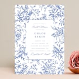 "Dreamy Toile" - Bridal Shower Invitations in Blueberry by Teju Reval - Front