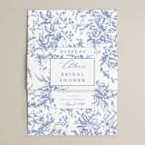 "Dreamy Toile" - Bridal Shower Invitations in Blueberry by Teju Reval - Matching Bellyband