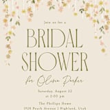 "Boho Branch" - Bridal Shower Invitations in Cream by Robert and Stella - Close-Up