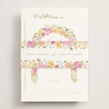 "Blooming arch" - Bridal Shower Invitations in Peony by Creo Study - Assembled with Belly Band