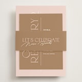 "Pretty in Pink" - Bridal Shower Invitations in Wildflower by Pixel and Hank - Assembled with Belly Band