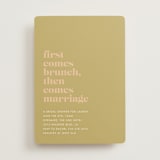 "First Comes Brunch" - Bridal Shower Invitations in Camel by mo kelley - Front