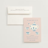 "China Tea Set" - Bridal Shower Invitations in Blush by Ani Somi - Invitation with Envelope