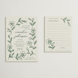 "Blooming" - Bridal Shower Invitations in Sage by Kelly Watkins - Matching Enclosure Card