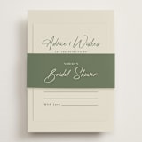 "Modern Script" - Bridal Shower Invitations in Avocado by Ana Sharpe - Assembled with Belly Band