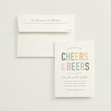 "Cheers And Beers" - Bridal Shower Invitations in Rainbow by Sara Hicks Malone - Invitation with Envelope