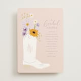 "Bridal Boots" - Bridal Shower Invitations in Peony by Baumbirdy - Front