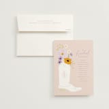 "Bridal Boots" - Bridal Shower Invitations in Peony by Baumbirdy - Invitation with Envelope