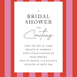 "Bold Stripes" - Bridal Shower Invitations in Strawberry by mo kelley - Close-Up