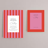 "Bold Stripes" - Bridal Shower Invitations in Strawberry by mo kelley - Matching Enclosure Card