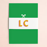 "Bold Initials" - Bridal Shower Invitations in Lawn by mo kelley - Matching Bellyband