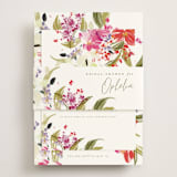 "Garden Floral Dash" - Bridal Shower Invitations in Confetti by Grace Kreinbrink - Assembled with Belly Band