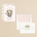 "Flowers & Greens" - Bridal Shower Invitations in Blush by Susan Moyal - Assembled
