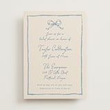 "ribbon bow drawing" - Bridal Shower Invitations in Dusty Blue by Cass Loh - Front