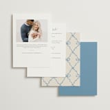 "ribbon bow drawing" - Bridal Shower Invitations in Dusty Blue by Cass Loh - Back of Card Options