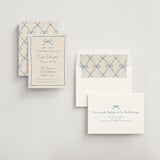 "ribbon bow drawing" - Bridal Shower Invitations in Dusty Blue by Cass Loh - Assembled