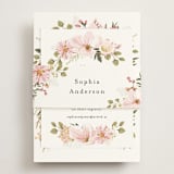 "Floral Arch" - Bridal Shower Invitations in Blush by Susan Moyal - Assembled with Belly Band