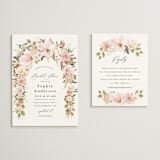 "Floral Arch" - Bridal Shower Invitations in Blush by Susan Moyal - Matching Enclosure Card