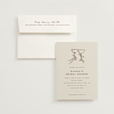 "Campania" - Bridal Shower Invitations in Cocoa by Megan Davis - Invitation with Envelope