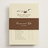 "Espresso" - Bridal Shower Invitations in Cream by Jennifer Lew - Assembled with Belly Band