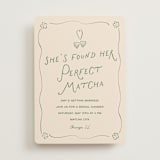 "Perfect Matcha" - Bridal Shower Invitations in Matcha by Ani Somi - Front
