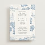 "Coastal Toile" - Bridal Shower Invitations in Sea by Jenna Holcomb - Front