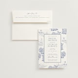 "Coastal Toile" - Bridal Shower Invitations in Periwinkle by Jenna Holcomb - Invitation with Envelope