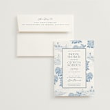 "Coastal Toile" - Bridal Shower Invitations in Sea by Jenna Holcomb - Invitation with Envelope