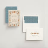 "Pumpkins + Bows" - Bridal Shower Invitations in Cornflower by Laura Hankins - Assembled