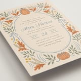 "Pumpkins + Bows" - Bridal Shower Invitations in Cornflower by Laura Hankins - Detail