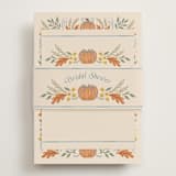 "Pumpkins + Bows" - Bridal Shower Invitations in Cornflower by Laura Hankins - Assembled with Belly Band