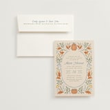 "Pumpkins + Bows" - Bridal Shower Invitations in Cornflower by Laura Hankins - Invitation with Envelope
