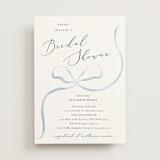 "Bow" - Bridal Shower Invitations in Dusty Blue by Corinne Malesic - Front