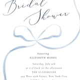 "Bow" - Bridal Shower Invitations in Dusty Blue by Corinne Malesic - Detail