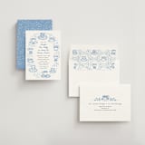 "Tea Cup Party" - Bridal Shower Invitations in Periwinkle by Alethea and Ruth - Assembled