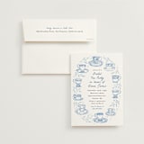 "Tea Cup Party" - Bridal Shower Invitations in Periwinkle by Alethea and Ruth - Invitation with Envelope