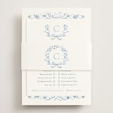 "Emmaline" - Bridal Shower Invitations in Bluebell by Kristie Kern - Assembled with Belly Band