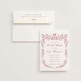"Fun Cocktails" - Bridal Shower Invitations in Cranberry by Lucrecia Caporale - Invitation with Envelope