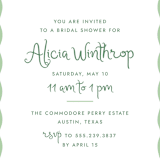 "Augusta" - Bridal Shower Invitations in Clover by Megan Davis - Detail