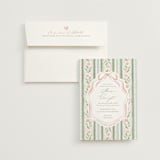"Wildflower Ribbon" - Bridal Shower Invitations in Moss by Jackie Crawford - Invitation with Envelope