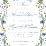 "Hand Painted" - Bridal Shower Invitations in Bluebell by Petra Kern - Detail