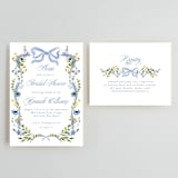 "Hand Painted" - Bridal Shower Invitations in Bluebell by Petra Kern - Matching Enclosure Card