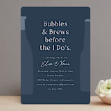"Bubbles and Brews" - Bridal Shower Invitations in Midnight by Corinne Malesic - Front