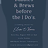 "Bubbles and Brews" - Bridal Shower Invitations in Midnight by Corinne Malesic - Detail