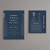 "Bubbles and Brews" - Bridal Shower Invitations in Midnight by Corinne Malesic - Matching Enclosure Card