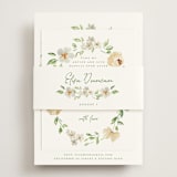"Elise" - Bridal Shower Invitations in Greenery by Petra Kern - Assembled with Belly Band