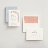 "Dainty Flowers" - Bridal Shower Invitations in Rose Quartz by Joanna Griffin - Assembled