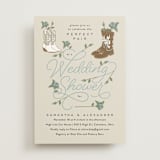 "Perfect Pair" - Bridal Shower Invitations in Denim by Heather Schertzer - Front